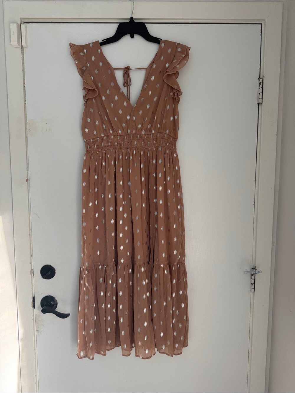 Lulu's Cause to Celebrate Mauve with Silver Accents MIDI Dress